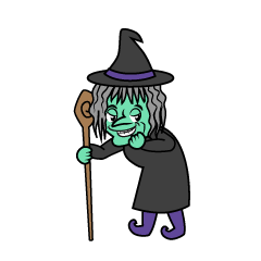 Old Witch Grinning