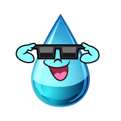 Water Drop with Sunglasses