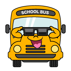 School Bus with  Sunglasses