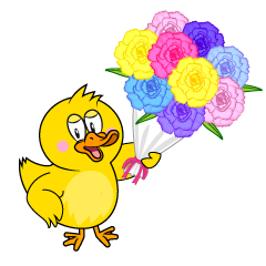 Duck with Bouquet