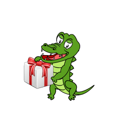 Crocodile with Present