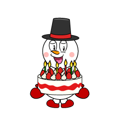 Snowman with Cake