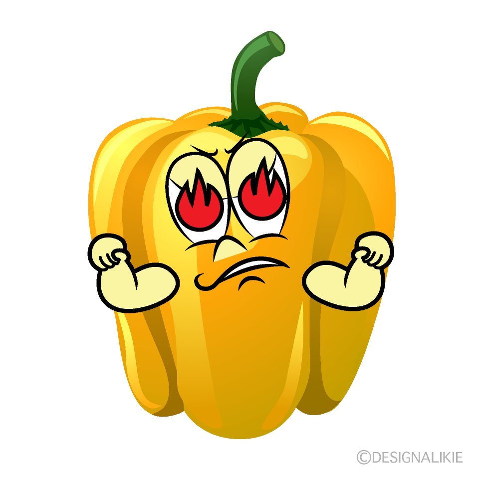 Enthusiasm Yellow Pepper Cartoon Character Image