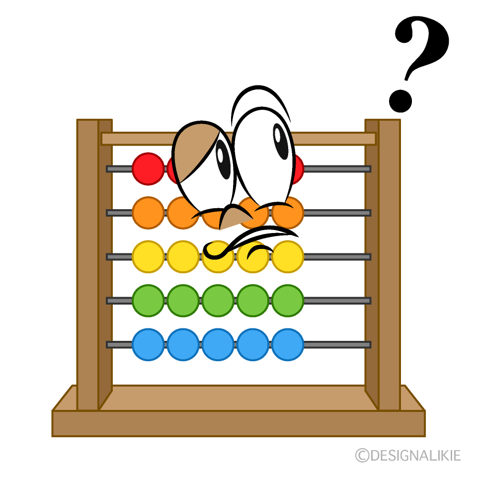 Thinking Abacus Cartoon Character Image