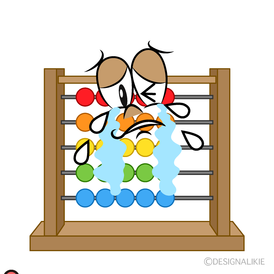 Crying Abacus Cartoon Character Image