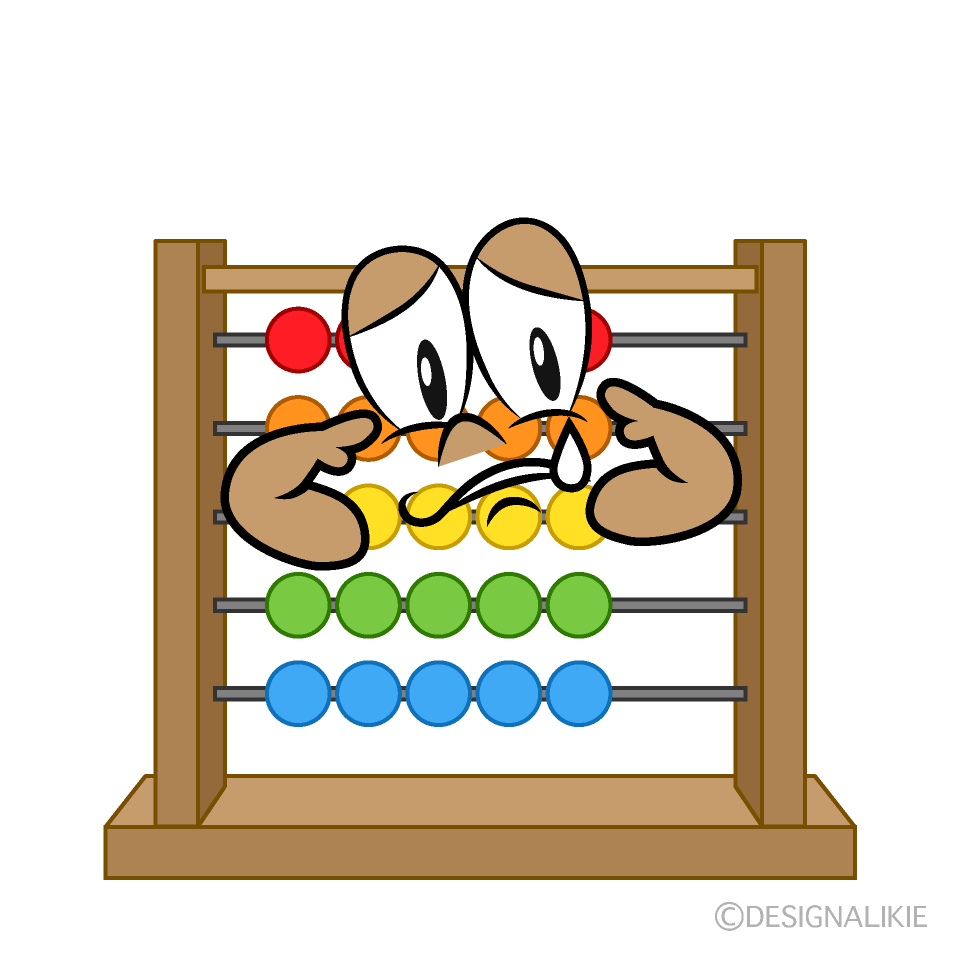 Sad Abacus Cartoon Character Image