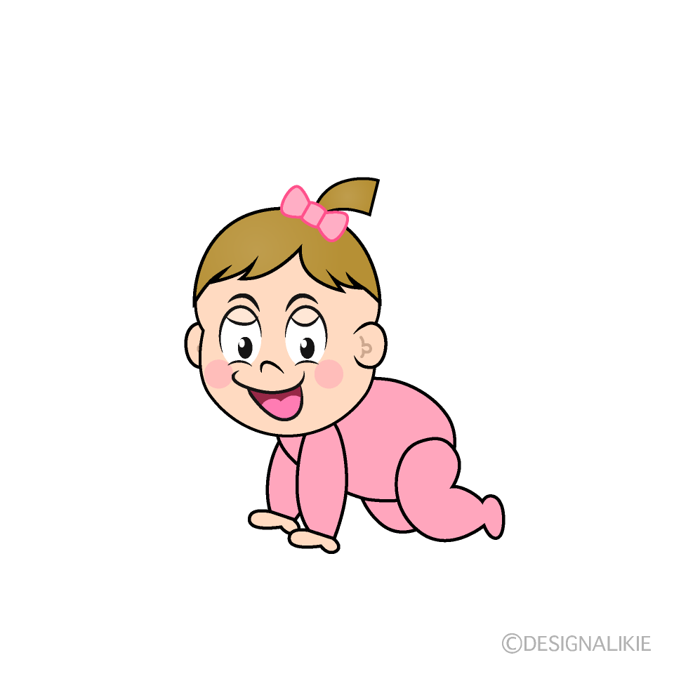 Free Crawling Baby Girl Cartoon Image｜Charatoon