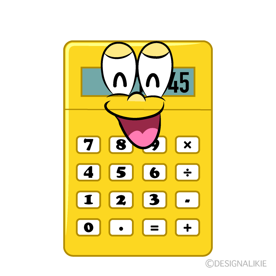 Smiling Calculator Cartoon Character Image