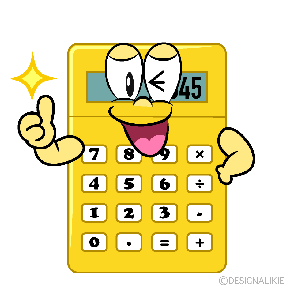 Thumbs up Calculator Cartoon Character Image