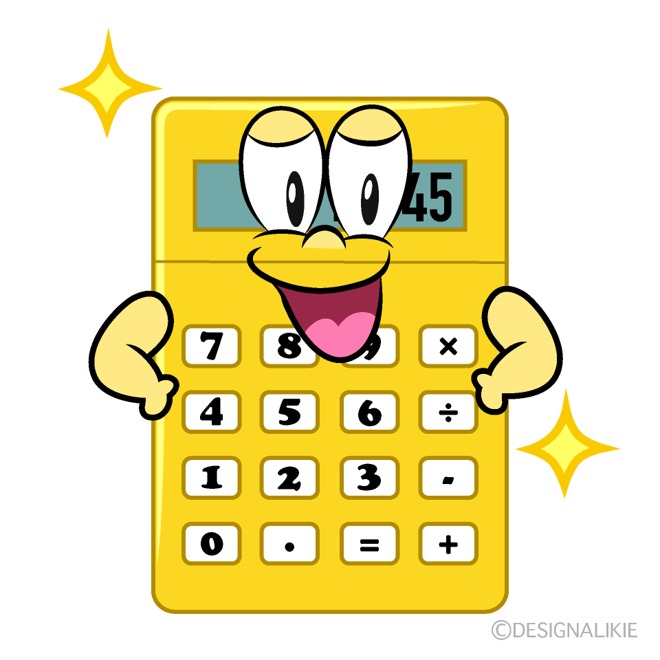 Glitter Calculator Cartoon Character Image