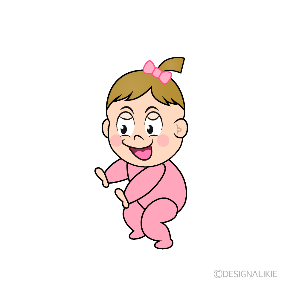 Free Standing Baby Girl Cartoon Image｜Charatoon