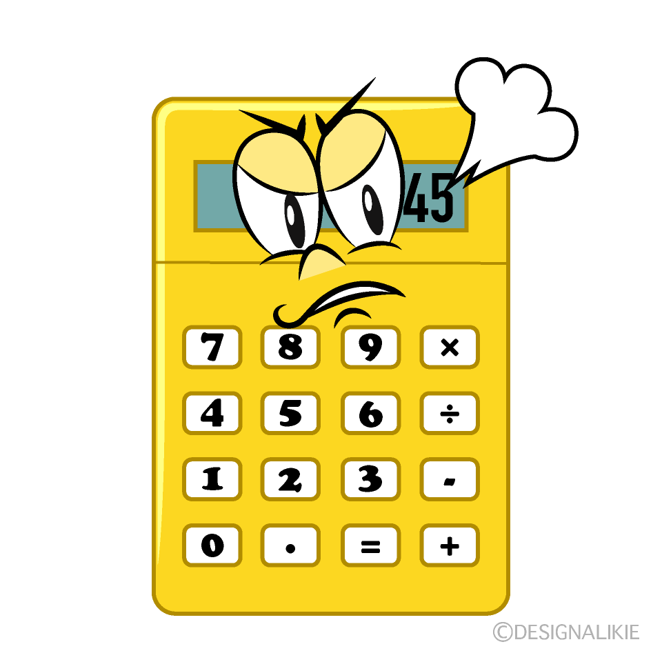 Angry Calculator Cartoon Character Image