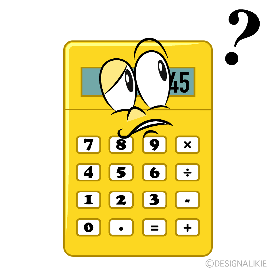 Thinking Calculator Cartoon Character Image