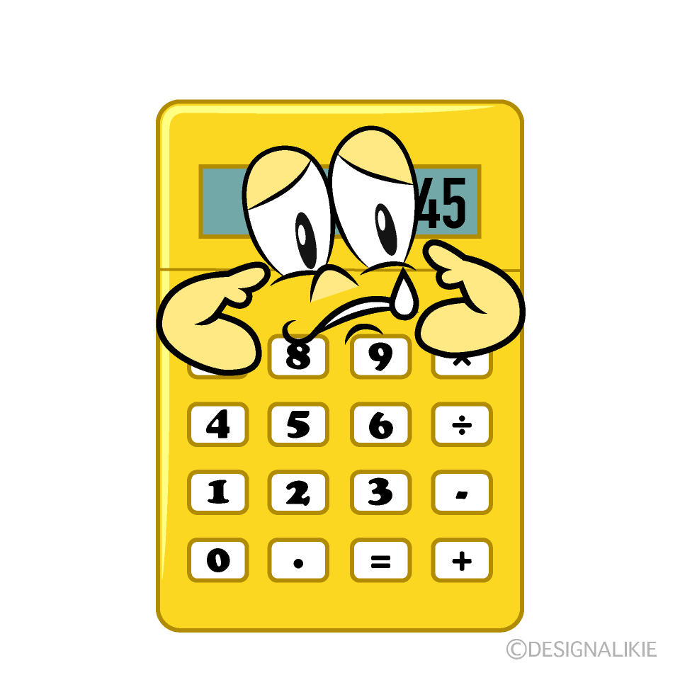 Sad Calculator Cartoon Character Image