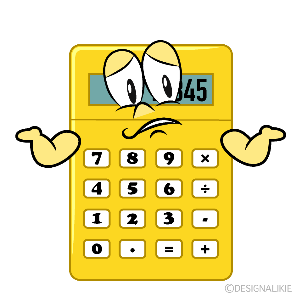 Troubled Calculator Cartoon Character Image