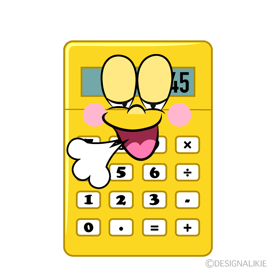 Relaxing Calculator Cartoon Character Image