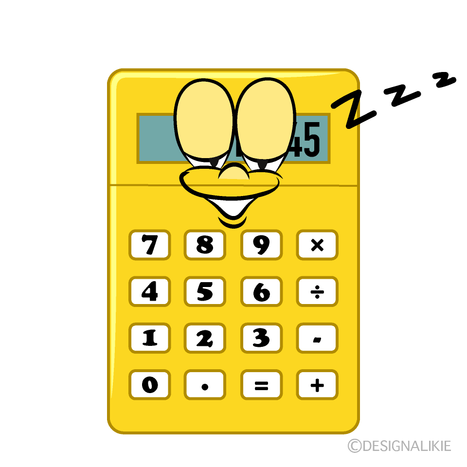 Sleeping Calculator Cartoon Character Image