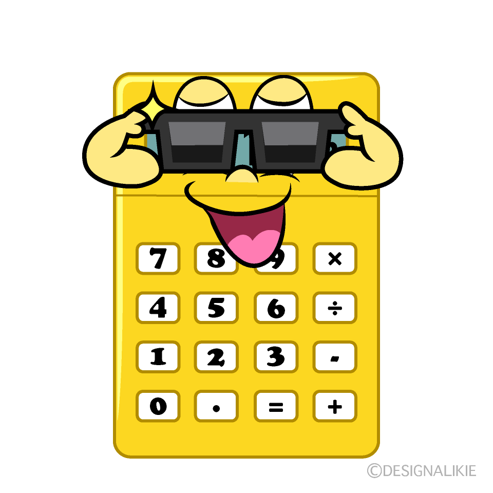 Cool Calculator Cartoon Character Image