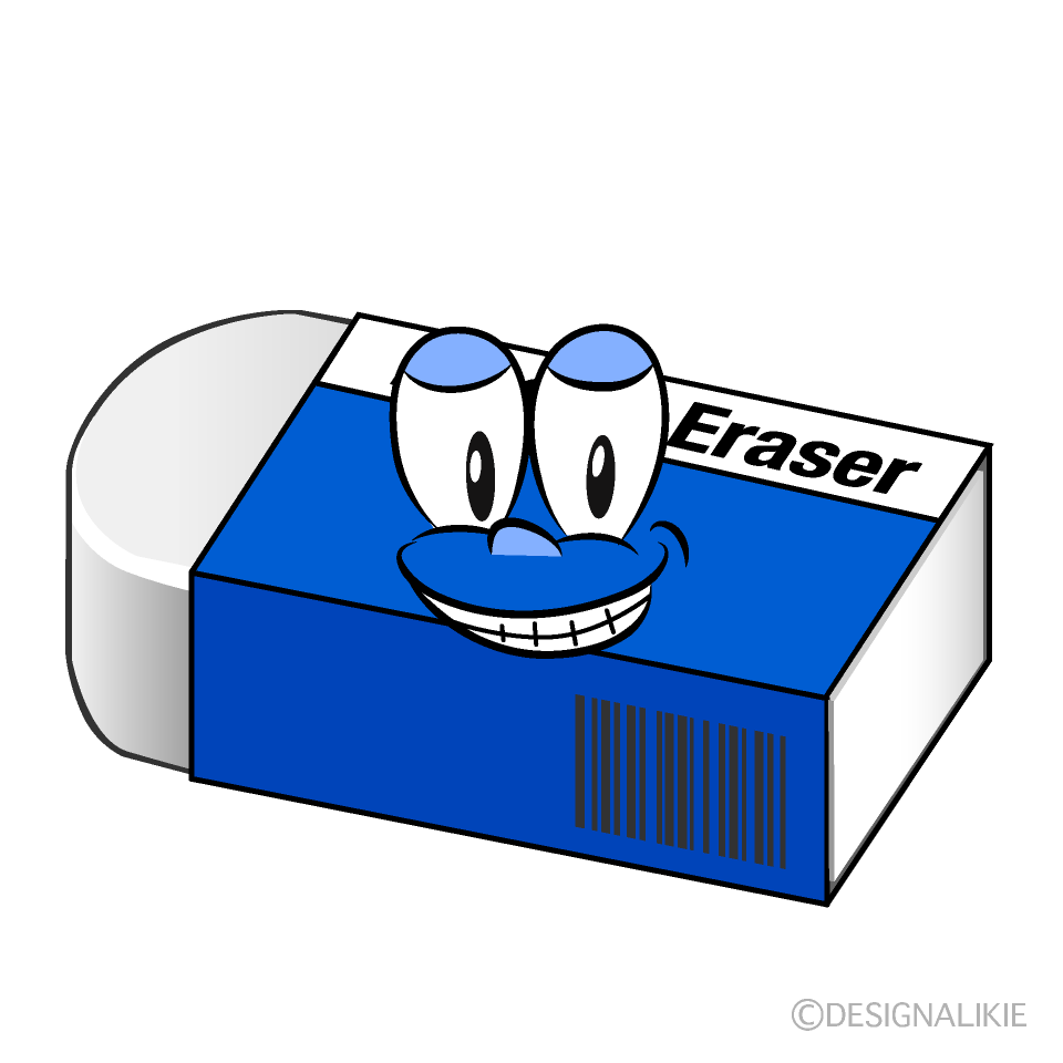 Grinning Eraser Cartoon Character Image