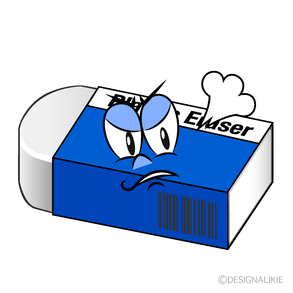 Angry Eraser Cartoon Character Image