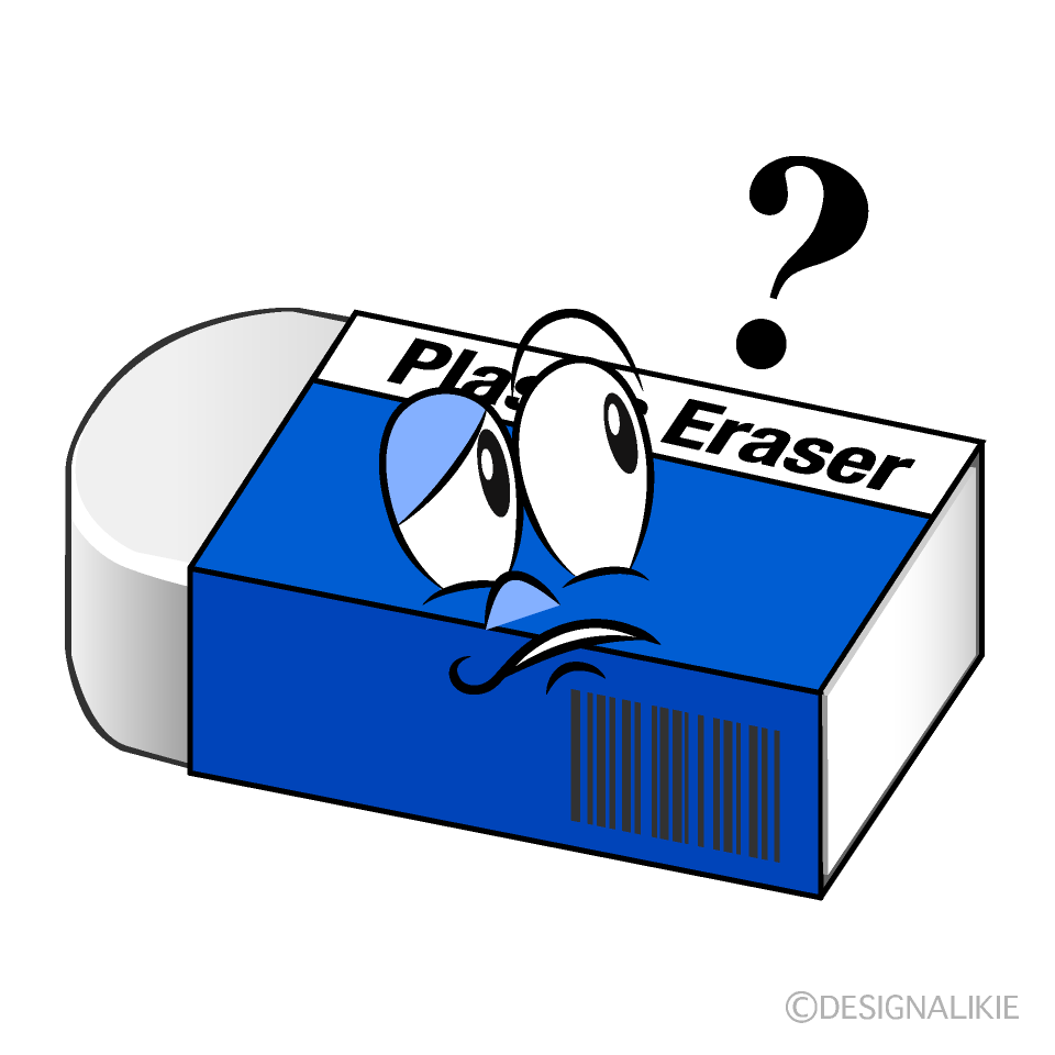 Thinking Eraser Cartoon Character Image