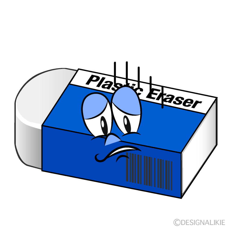 Depressed Eraser Cartoon Character Image