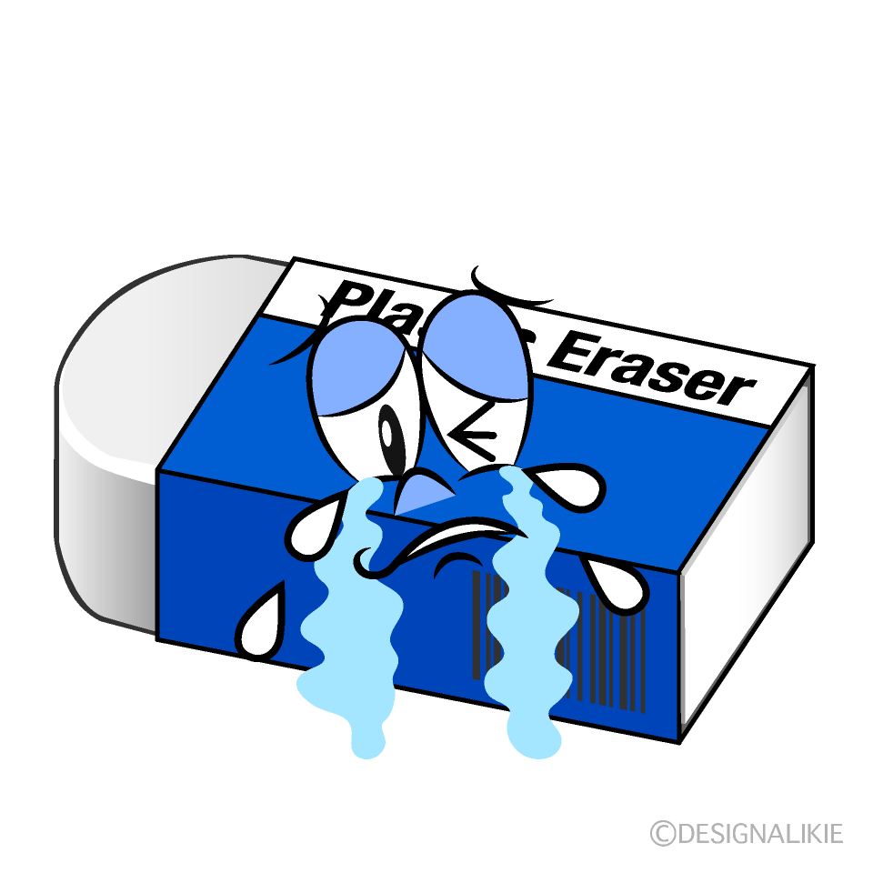 Crying Eraser Cartoon Character Image