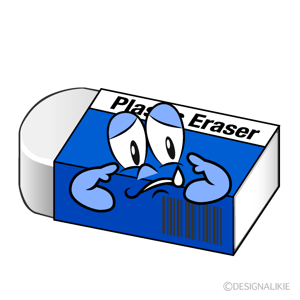 Sad Eraser Cartoon Character Image