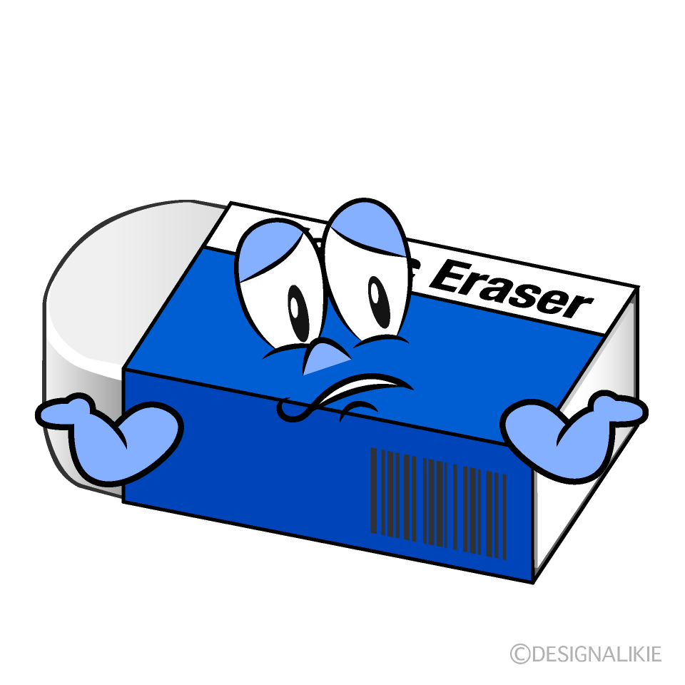 Troubled Eraser Cartoon Character Image