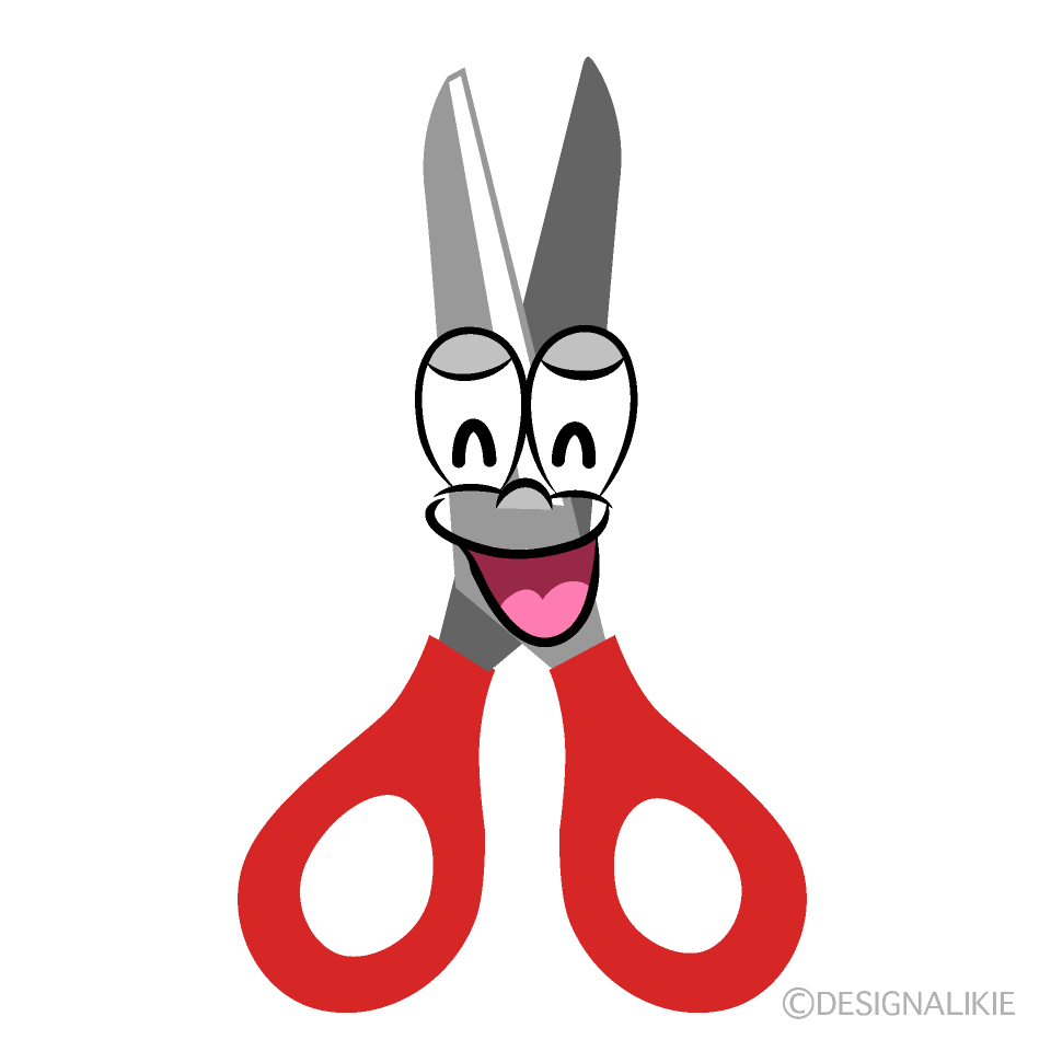 Smiling Scissors Cartoon Character Image