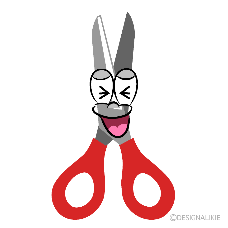 Laughing Scissors Cartoon Character Image