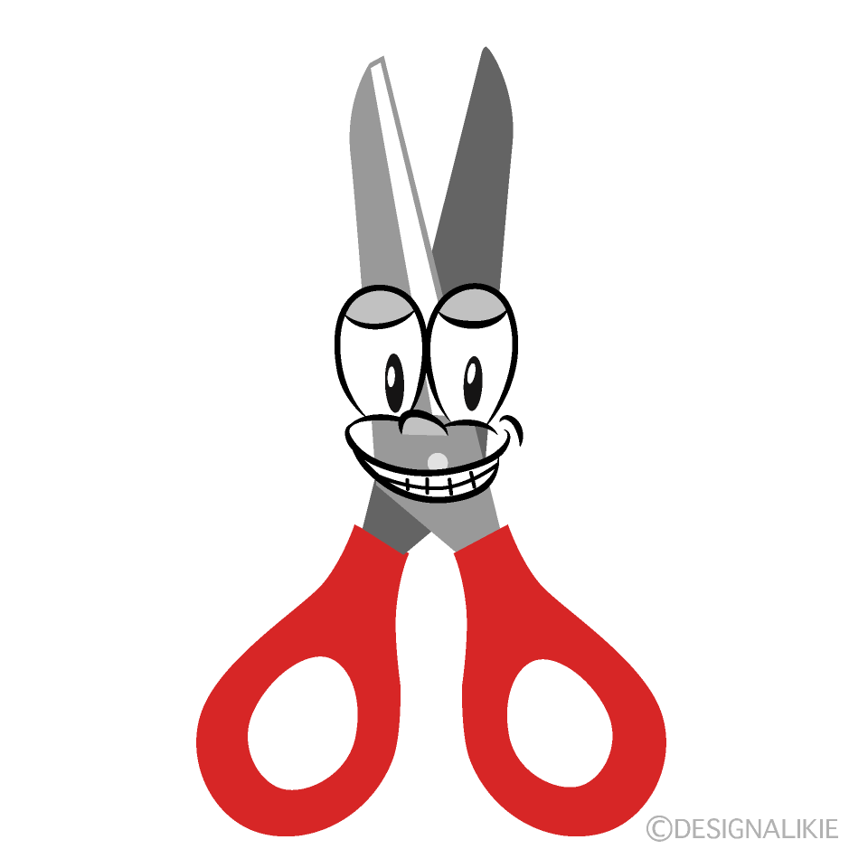 Grinning Scissors Cartoon Character Image