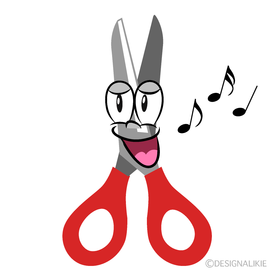 Singing Scissors Cartoon Character Image