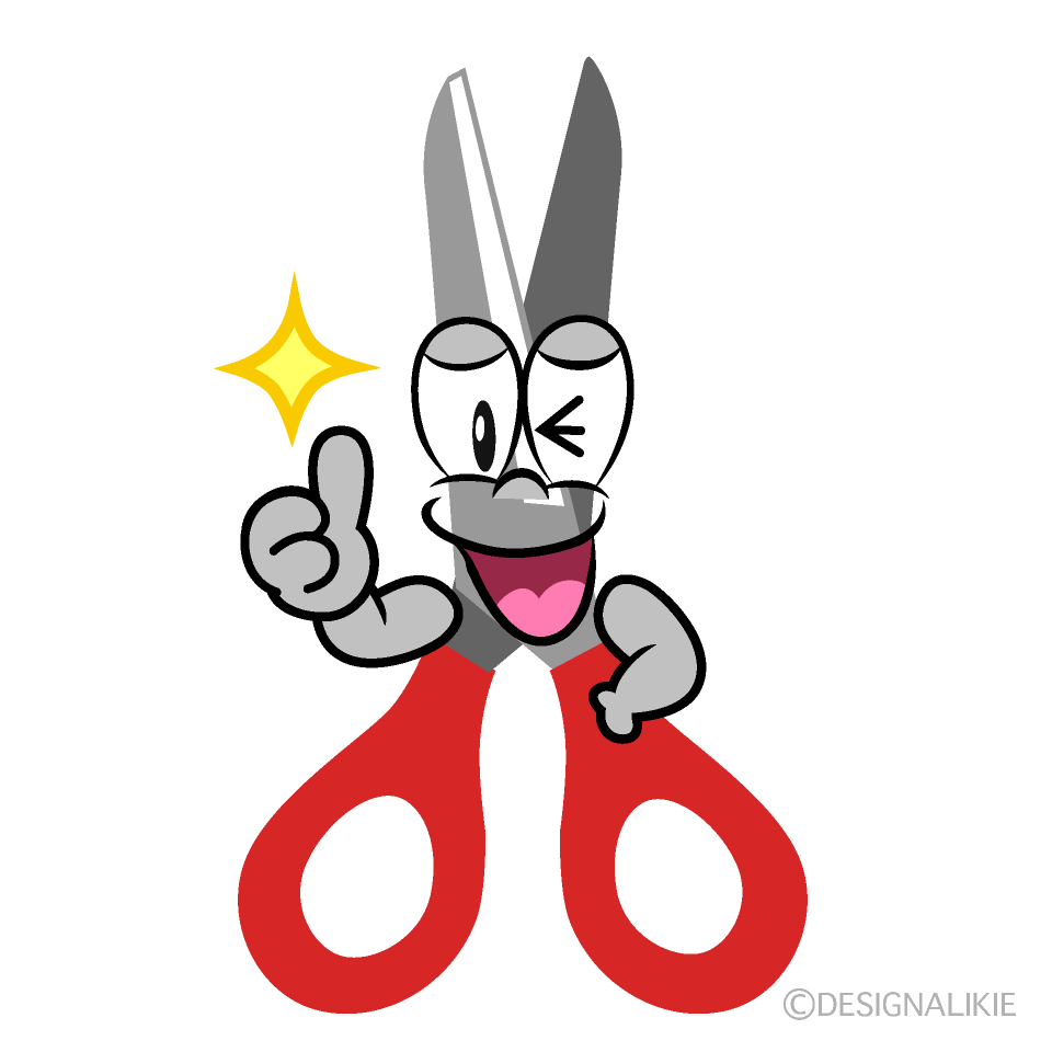 Thumbs up Scissors Cartoon Character Image