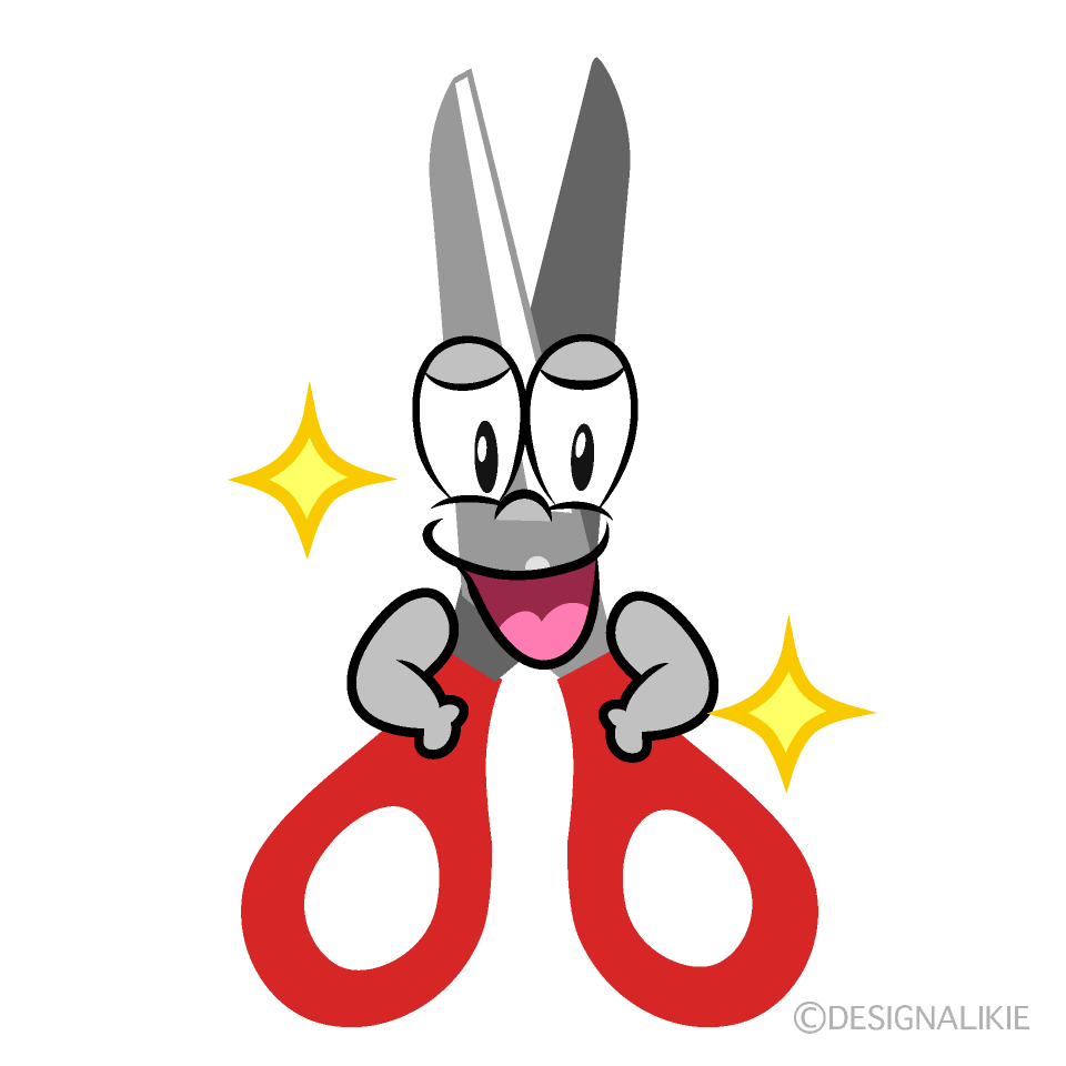 Glitter Scissors Cartoon Character Image