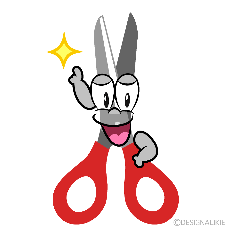 Posing Scissors Cartoon Character Image