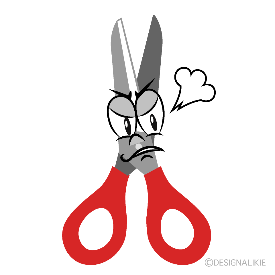 Angry Scissors Cartoon Character Image