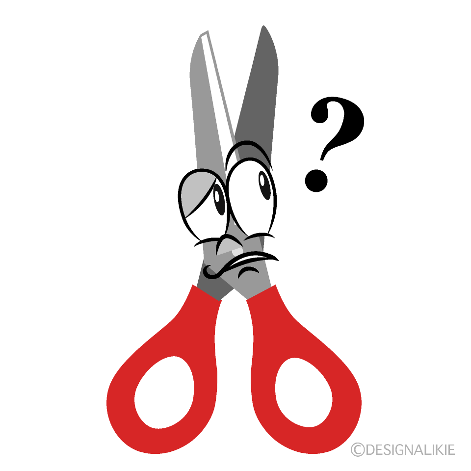 Thinking Scissors Cartoon Character Image