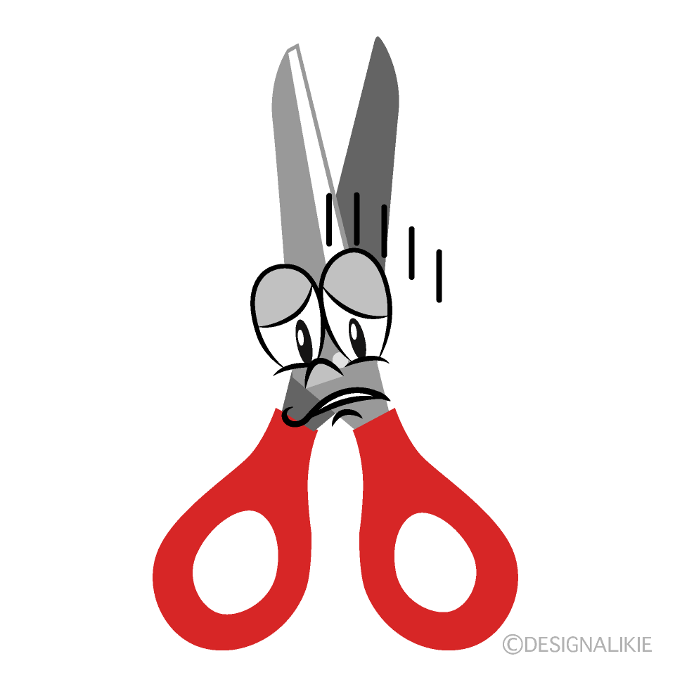 Depressed Scissors Cartoon Character Image