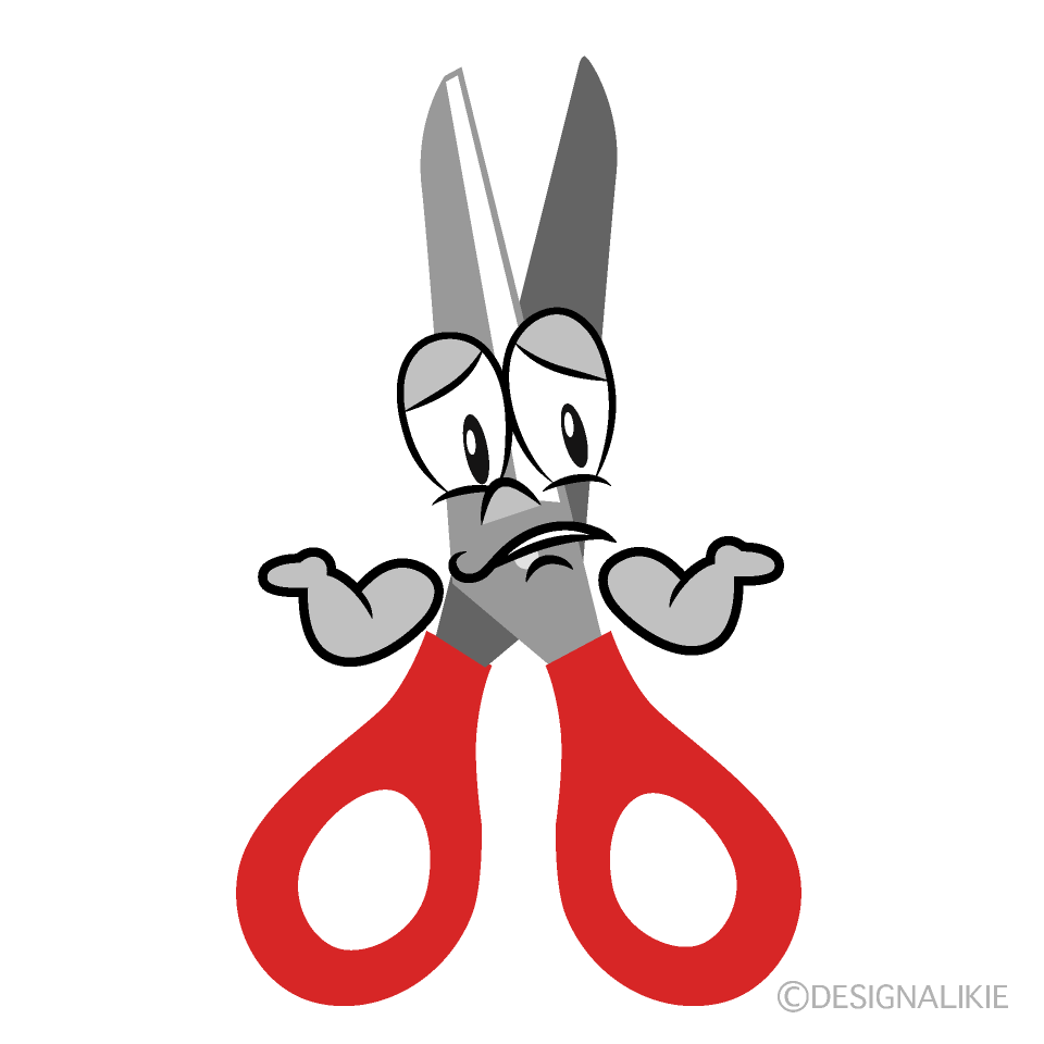 Troubled Scissors Cartoon Character Image