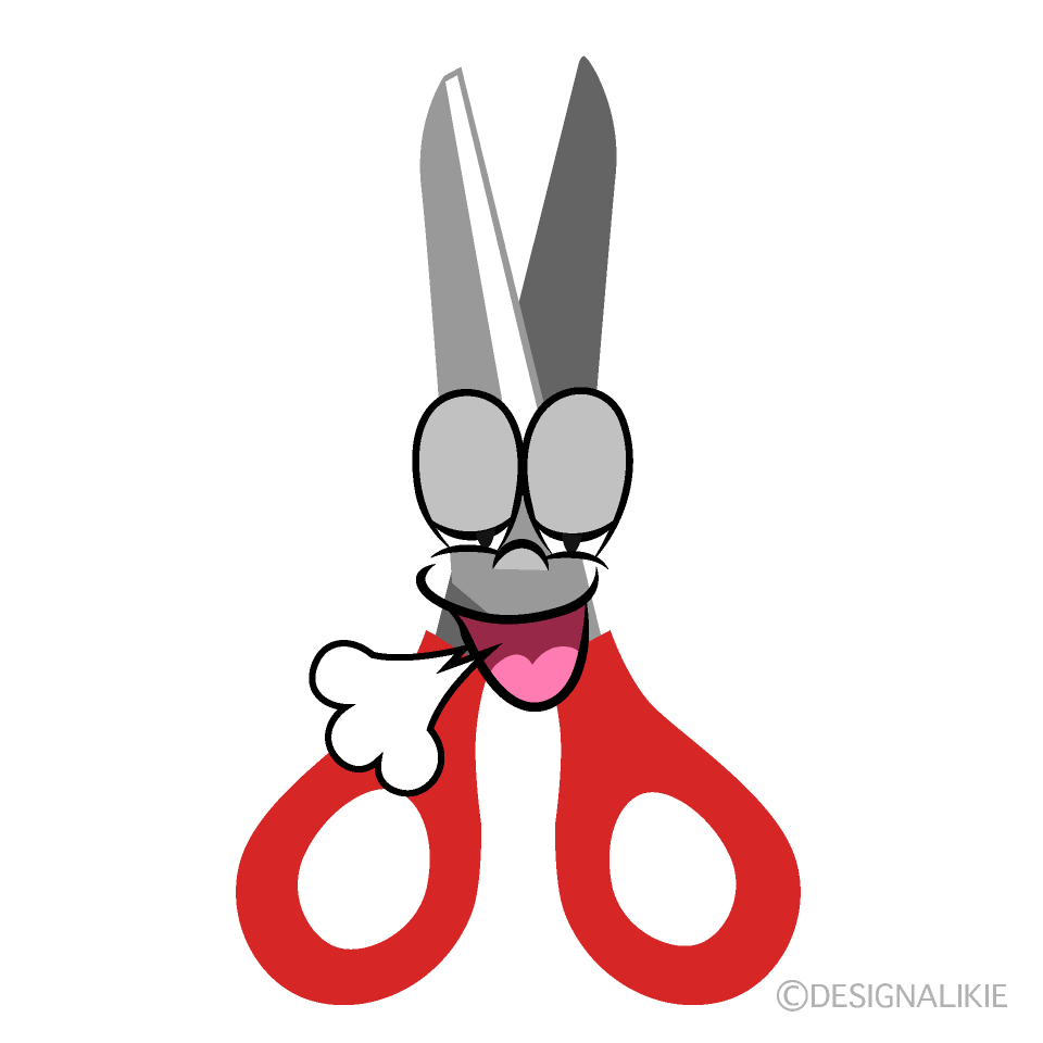 Relaxing Scissors Cartoon Character Image