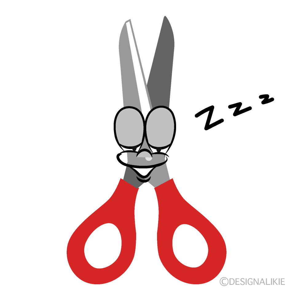 Sleeping Scissors Cartoon Character Image