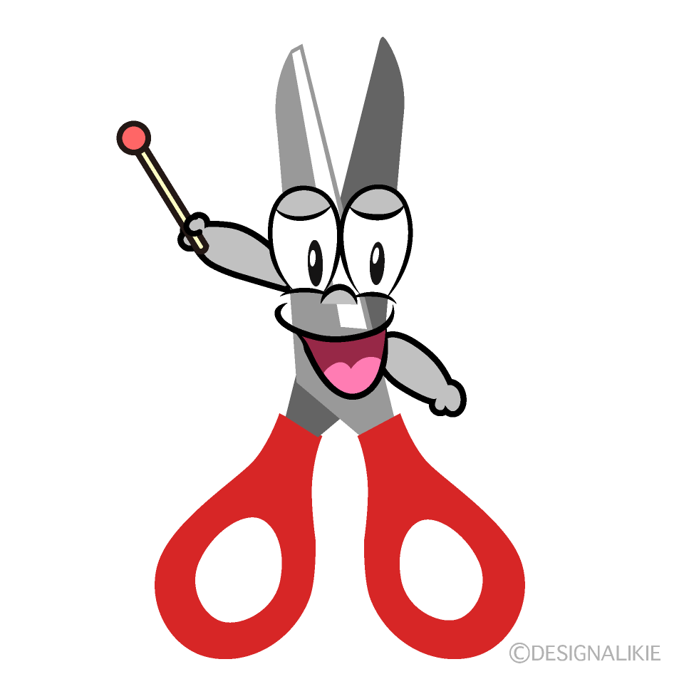 Speaking Scissors Cartoon Character Image