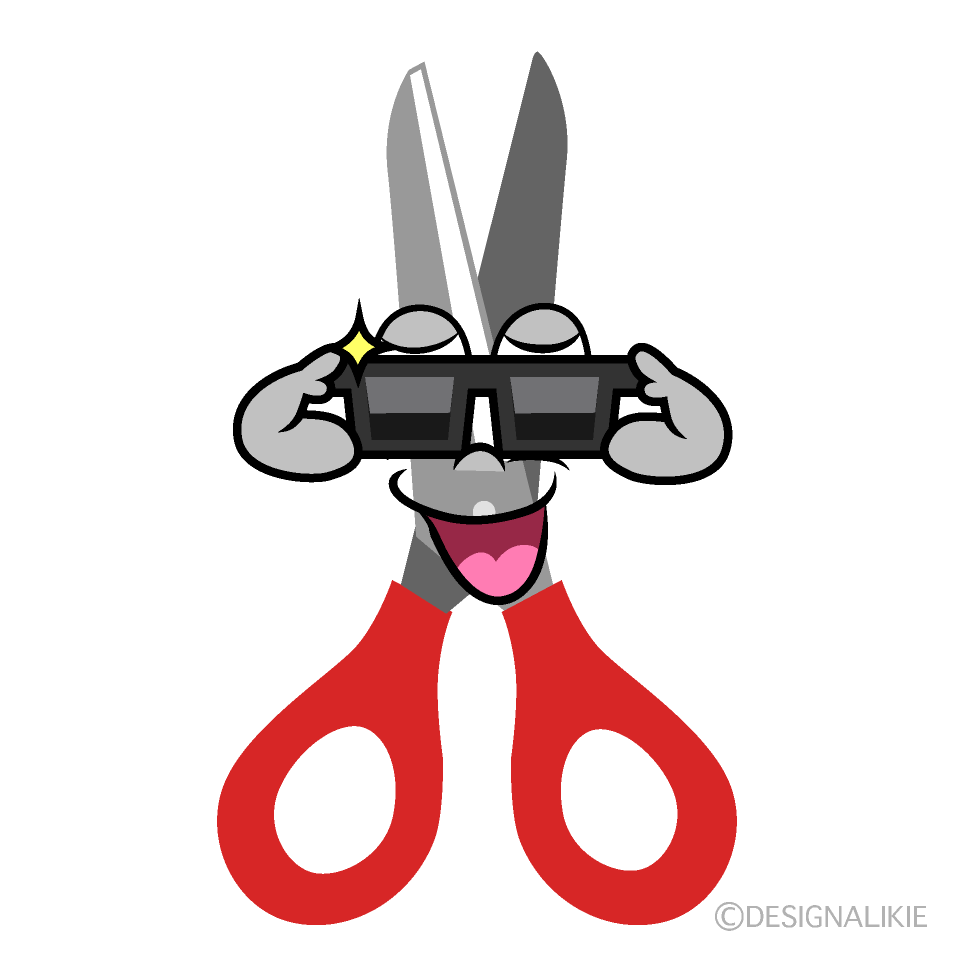 Cool Scissors Cartoon Character Image