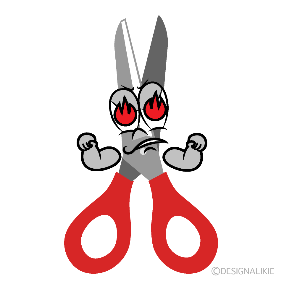 Enthusiasm Scissors Cartoon Character Image