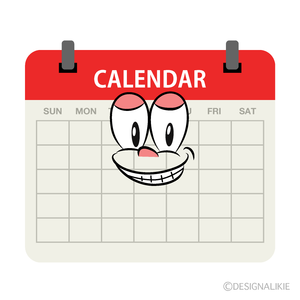 Grinning Calendar Cartoon Character Image