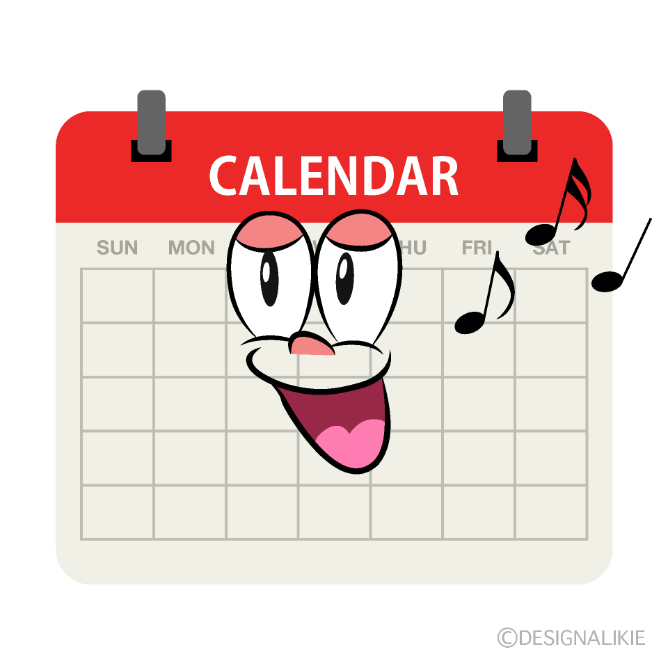 Singing Calendar Cartoon Character Image