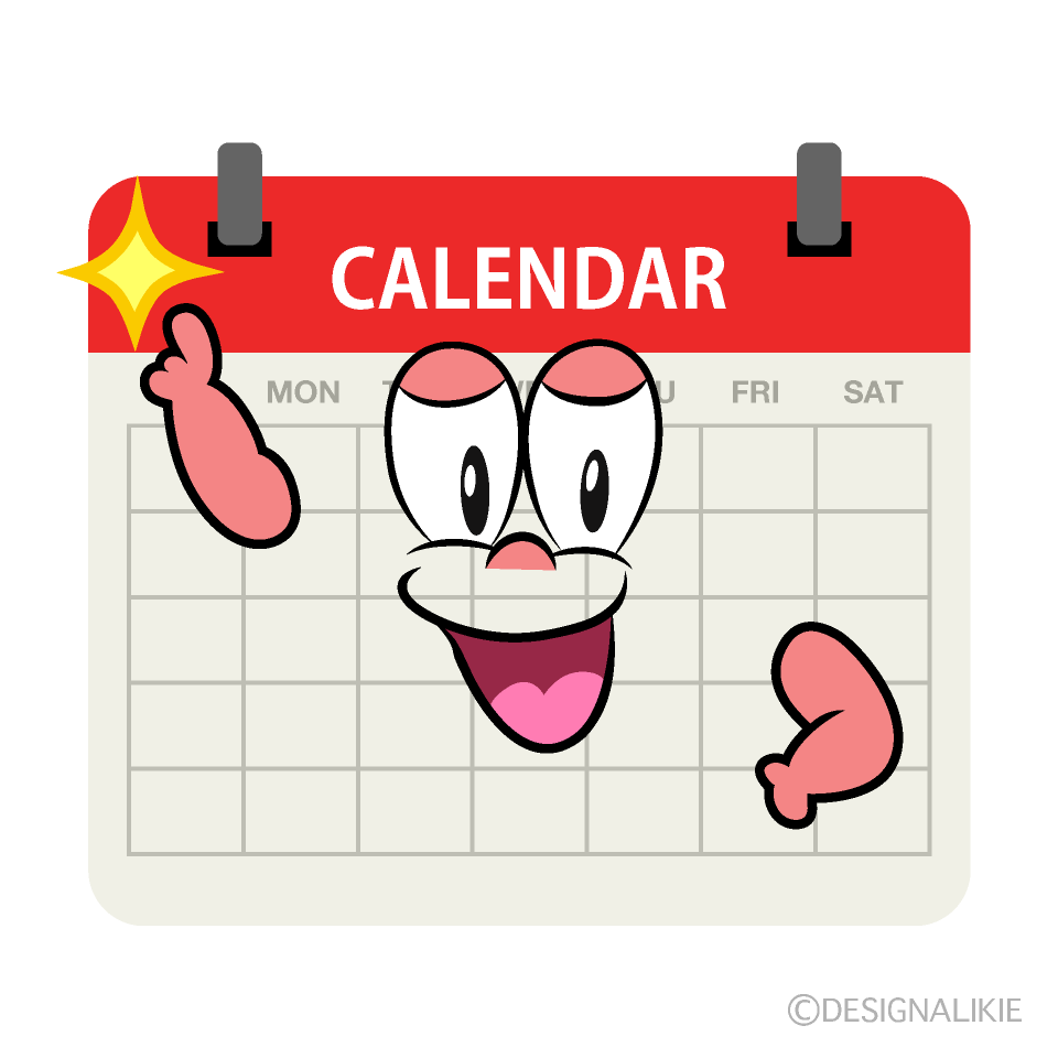 Posing Calendar Cartoon Character Image