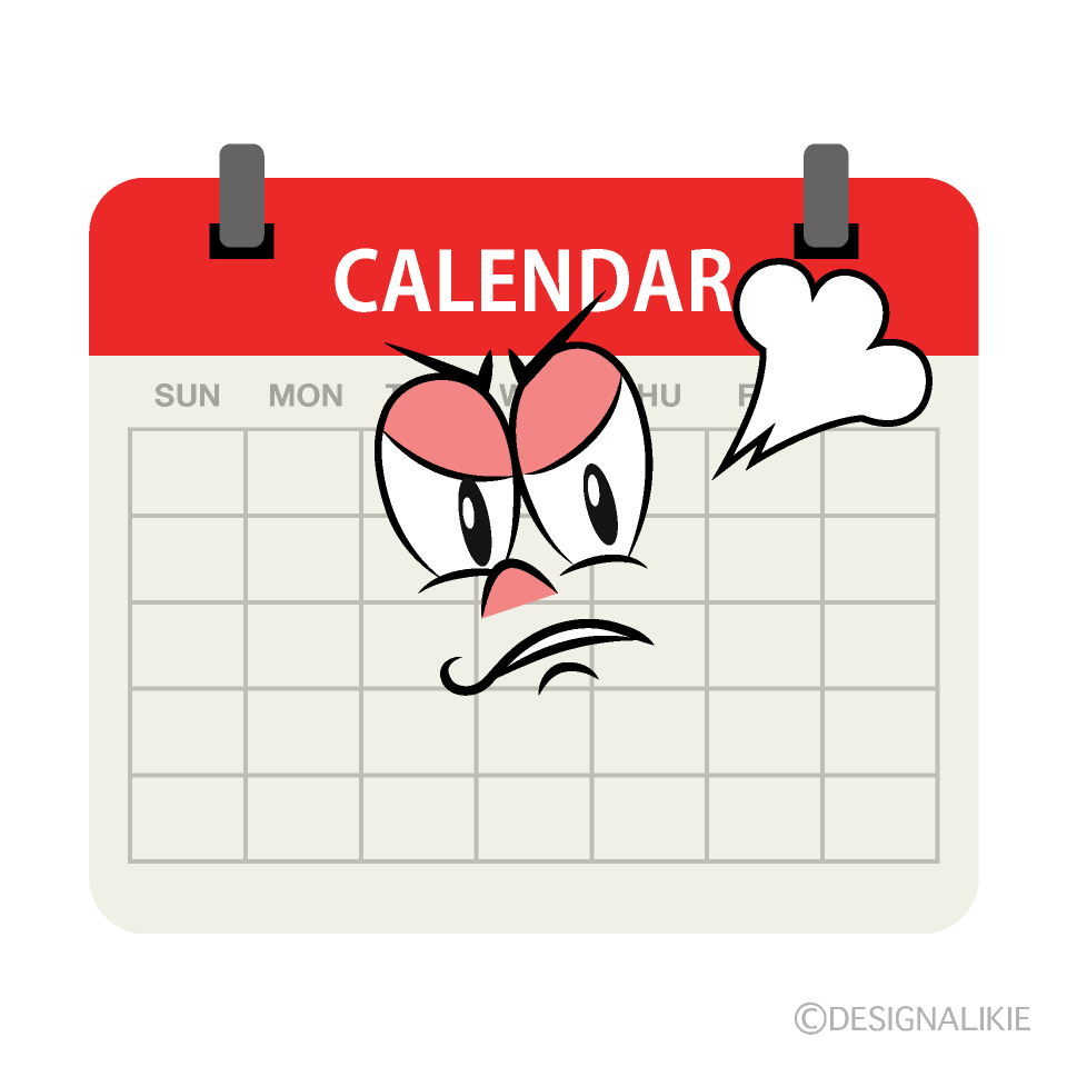 Angry Calendar Cartoon Character Image