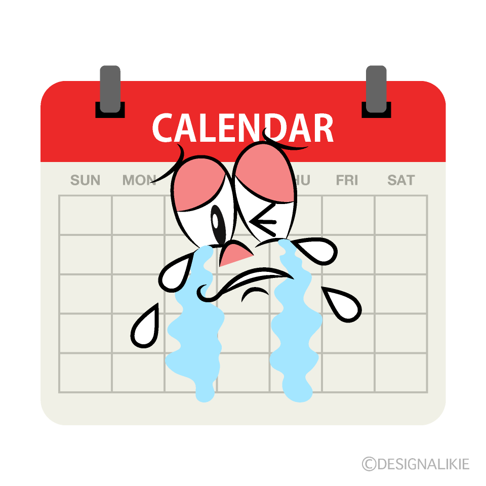 Crying Calendar Cartoon Character Image